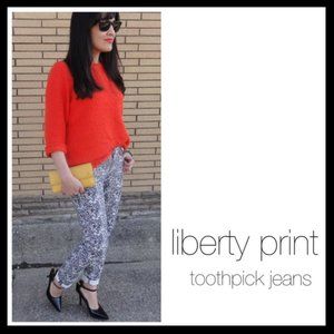 j. crew // liberty print toothpick jeans⭐️